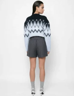 ZigZag Gebreide Trui Lichtgrijs