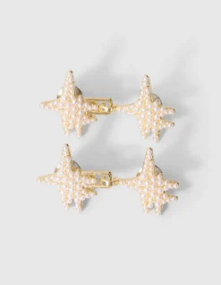 Pearl Spark Jeans Pins Goud