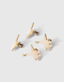 Pearl Spark Jeans Pins Goud